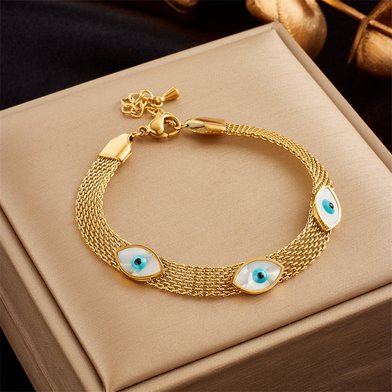 Golden Guardian Evil Eye Bracelet – 18K Gold Plated