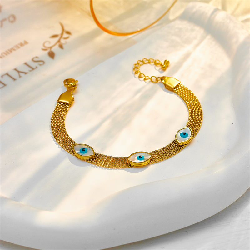 Golden Guardian Evil Eye Bracelet – 18K Gold Plated