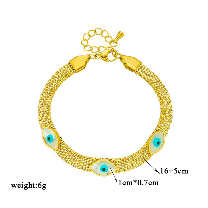 Golden Guardian Evil Eye Bracelet – 18K Gold Plated