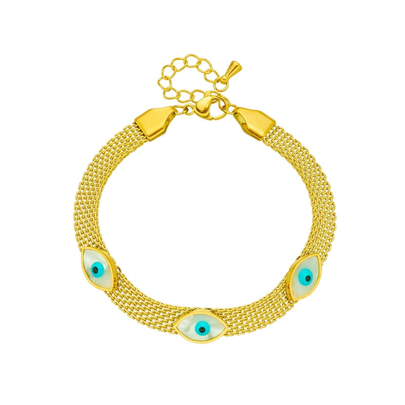 Golden Guardian Evil Eye Bracelet – 18K Gold Plated