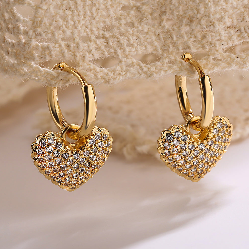 Love Locked – 18K Gold Plated Heart Earrings