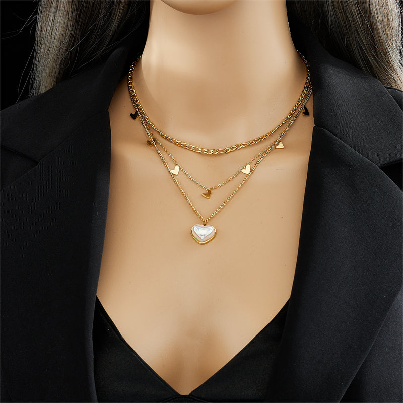 Golden Heartbeat Layered Necklace – 18K Gold Plated