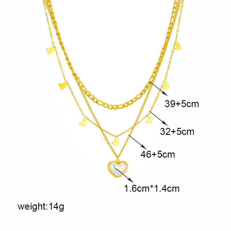 Golden Heartbeat Layered Necklace – 18K Gold Plated