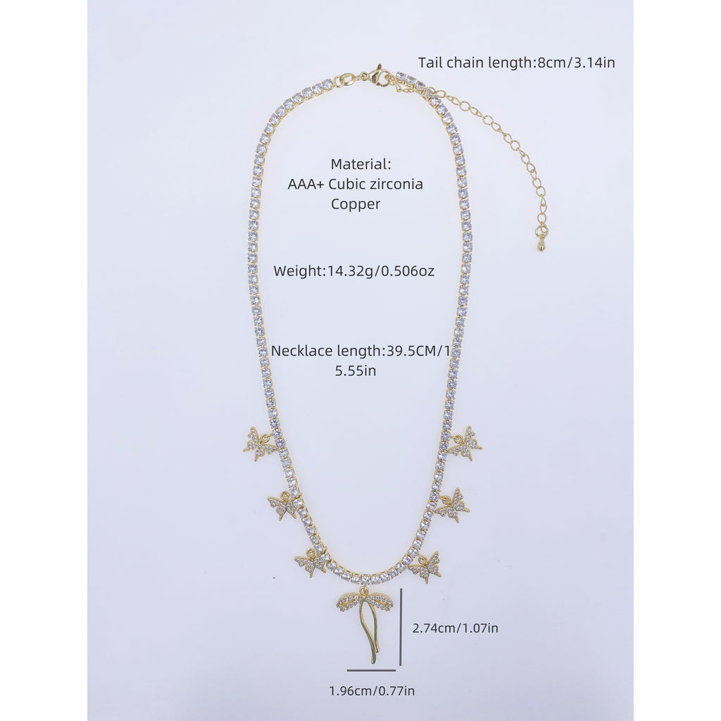 Triple Layer Evil Eye & Butterfly Charm Necklace Set – 18K Gold Plated