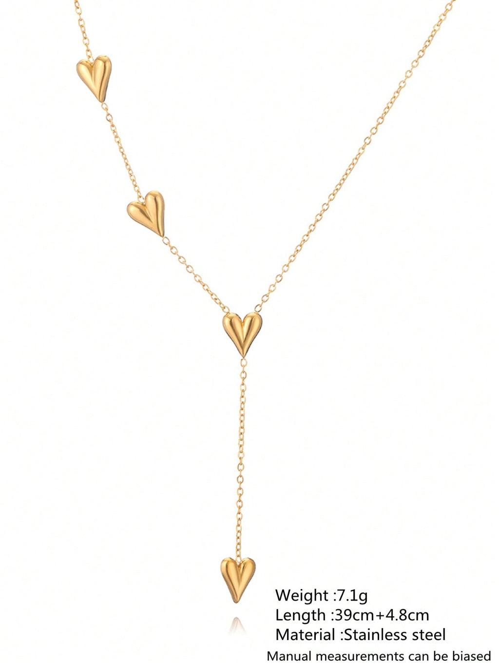 Golden Heartfall Necklace – 18K Gold Plated Y-Chain for Women