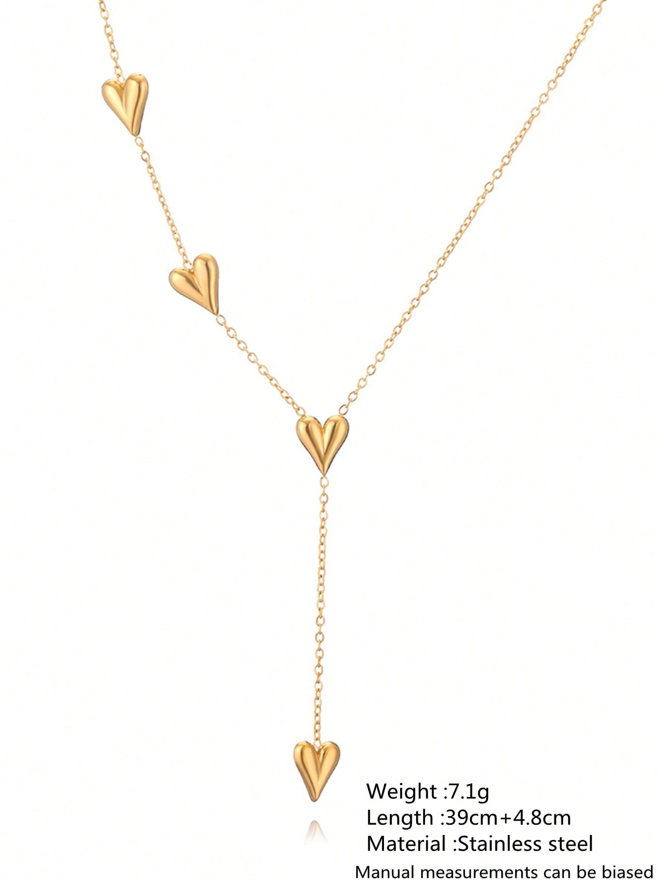 Golden Heartfall Necklace – 18K Gold Plated Y-Chain for Women