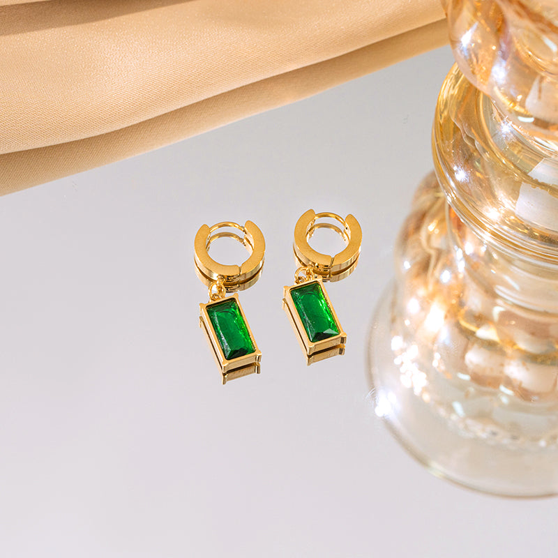 Emerald Elegance Jewelry Set – 18K Gold Plated