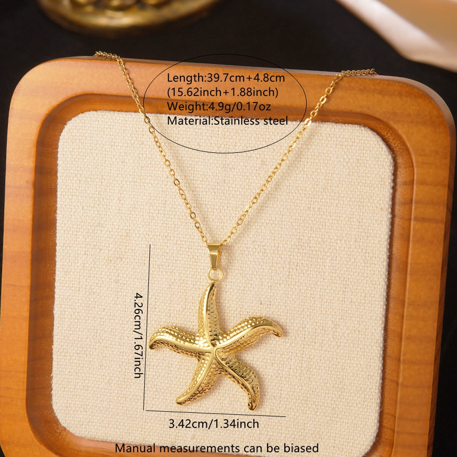 Golden Starfish Jewelry Set – 18K Gold Plated Beach-Inspired Necklace & Earrings